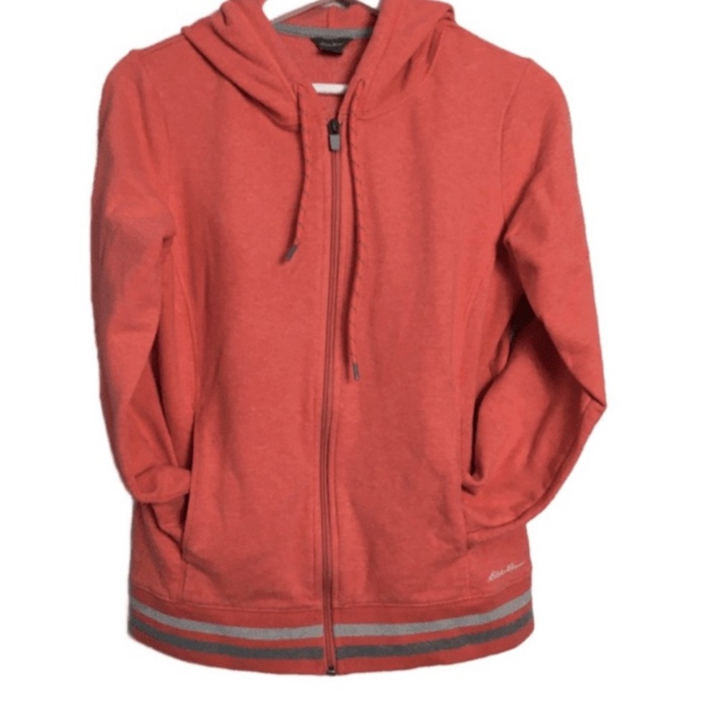 Eddie Bauer Coral Casual Basic Zip-up Sweatshirt Hoodie S